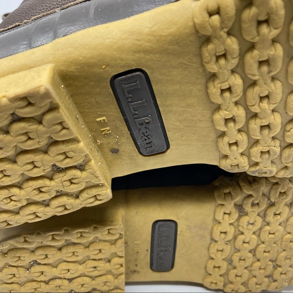 L.L. Bean Women’s 8” Brown Leather Shearling Lined Bean Boots Size 10 Narrow - Picture 9 of 13